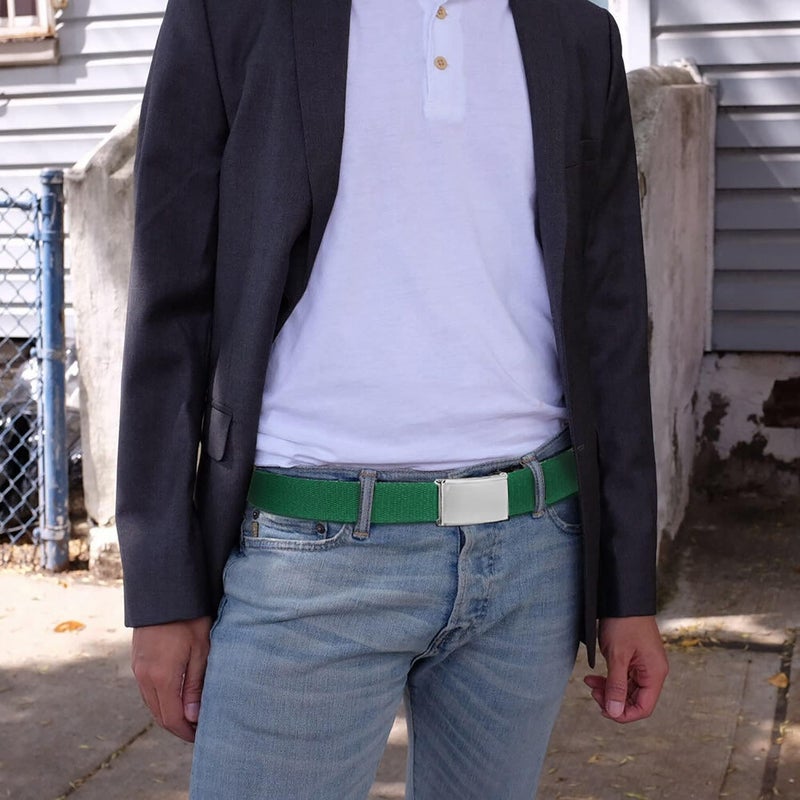 Falari Canvas Web Belt Fully Adjustable Cut to Fit Golf Belt Flip Top Buckle - Image 3